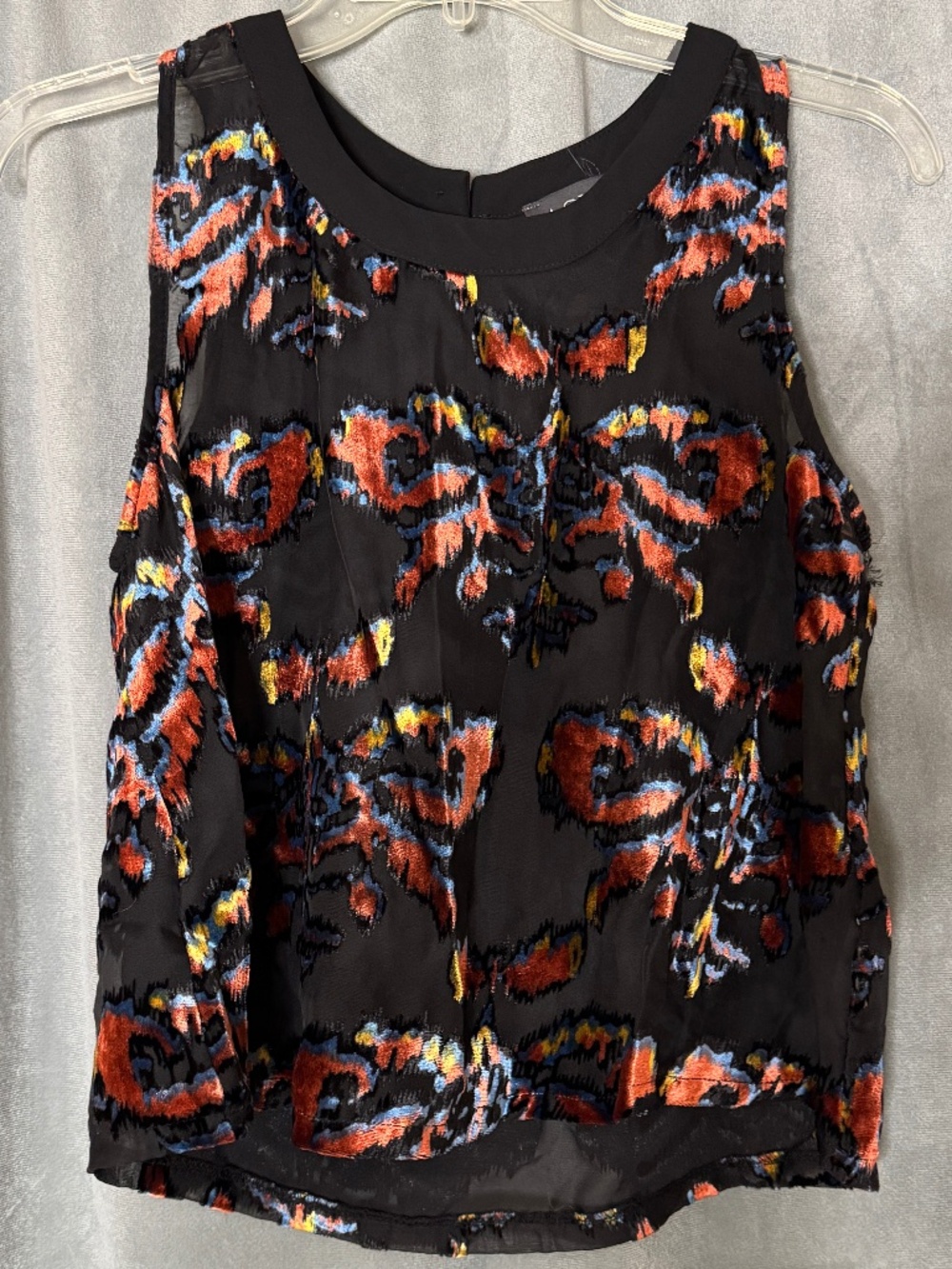 ASTR Sheer Black and Colorful Floral Dress Top